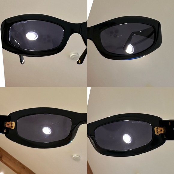 Chanel 5014 CC Quilted Vintage Sunglasses in Black and Gold Hue - Picture 15 of 17